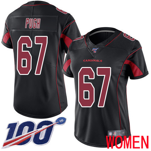 Arizona Cardinals Limited Black Women Justin Pugh Jersey NFL Football #67 100th Season Rush Vapor Untouchable->women nfl jersey->Women Jersey